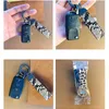 Keychains Luxury Leather Keychain Men Women Creative Leopard Zebra Snake Mönster Buckle Lanyard Car Key Ring Holder Jewelry Presentkedja