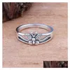 Cluster Rings Punk Carving Dragonfly Butterfly Mens Ring Finger Jewelry Hip Hop Rock Cture Unisex Donna Uomo Party Accessori in metallo Dh0Is