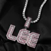 Pendant Necklaces Edge Color Zircon in White Zircon Custom Letter Name Pendant Necklace Hip Hop Flash Ice Out Men's Rap Jewelry 230724