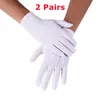 Gants jetables 2 paires hommes femmes coton noir doigt complet uniforme Costume mitaines main extensible pour smoking conduite service travail