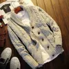 Men's Sweaters Pure Color Chunky Knit Cardigan Men Fashion Clothing Hood Men Sweater Coat Casual Thicken Cardigan Sweater Men Button Up Coat T230724