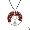 Pendentif Colliers Classique Quartz Pierre Naturelle Arbre De Vie Pendum Collier Pour Femmes Cristal Pendentifs Bijoux Drop Delivery