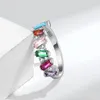 Bröllopsringar ankomst trendig färgglada cz zirkonstjärna platinum pläterade kvinnliga ringsmycken för kvinnliga gåvor ingen blekning