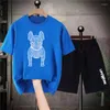 Conjuntos de camisetas masculinas coreanas de luxo Agasalhos masculinos de algodão Camisa oversized de verão Shorts Ternos Conjuntos curtos femininos Streetwear Moda