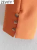 Kvinnors kostymer blazrar zevity kvinnor high street hackad krage hem spetsar upp orange kort blazer kappa kvinnlig båge bunden ytterkläder chic grödor ct101 l230724