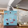 Sacs de rangement 10 pièces sac à poignée Portable dessin animé Sushi boule de riz impression tissu Non tissé Cuisine japonaise à emporter à emporter