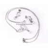 Boucles d'oreilles collier pendentif en acier inoxydable en forme de coeur et ensemble de bijoux pour femmes avec chaîne pièces de bijoux livraison directe ensembles