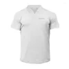 Polos pour hommes été évacuation de l'humidité sensation de fraîcheur à manches courtes hommes Polo hommes coton mode col montant T-shirt Gym musculation hauts