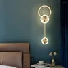 Wall Lamp Bedside Bedroom Light Luxury Nordic Style Modern Minimalist Corridor Aisle Living Room Bul