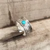 Cluster Rings BOHEMIA STONE INLAID RING Boho Aesthetic Turquoise Aztec Tribal Hippie Jewelry Accessories For Women Full Finger Style