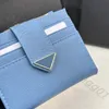 Luxe Designer Portefeuilles Saffiano Mode Portemonnee Kruiselings patroon Kaarthouders Cattlehide Clutch Portemonnees Driehoek Logo Designer Unisex Portefeuilles Met Doos