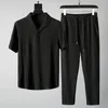 Мужские брюки для рубашки летняя мужская мода классическая рубашка мужская повседневная модные рубашки Мужчины набор одежды размером с M-4XL 230721