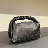 Borsa da polso da donna Designer Tote Pochette di lusso Borsa con strass Borsa a mano con diamanti Borsa da pranzo Borsa da sera in seta e raso Borsa a mano con manico pieghettato Borsa a mano di alta qualità