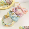 Headbands Classic Vintage Tie-Dye Big Knotted Hair-Band Headband Fashion Women Print Hoop Hair Accessories Drop Delivery Jewelry Hair Dhvu9