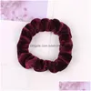 Huvudbonadens hårtillbehör Korea Veet Scrunchie Rubber Elastic Bands Solid Women Girls Headband Ponyil Holder Ties Rep Drop Delivery Fas