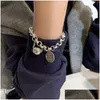 Charm Bracelets Vintage Creative Good Luck Thick Chain Tassel Beads Party Jewelry Gifts Bracelet Trendy Rock Hip Hop Drop Delivery