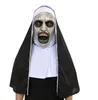 La nonne masque d'horreur Halloween Cosplay effrayant masques en Latex avec foulard casque intégral costume de fête accessoires de Cosplay