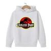 Шот -банды 2022 Pure Cotton Hoodie Dinosaur Print Jurassic Park Одежда для мальчиков детские топы для девочек Свитер Дети 414 -летний опор J230724