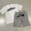 T-shirt à manches courtes d'été pour hommes Shorts Trapstar Designer Tshirt American Hip Hop Sweat-shirt en coton Pantalon oversize Pullover Tee survêtement Motion current 419ess