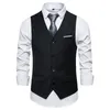 Men's Vests Summer Blue Red Solid Vest Casual Social Business Costume Homme Mariage Waist Coat For Men Suit S-6XL