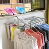 Cintres Balcon Étendoir En Acier Inoxydable Extensible 10 Niveaux Réglage Sèche-linge Avec Rotation À 360 Degrés