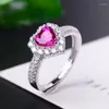 Cluster Rings Natural Pink Topaz for Women Heart 925 Sterling Silver Fine Jewelry 5 5mm Gemstone With Velvet Box Certificate FJ260
