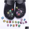 Pièces de chaussures Accessoires Nouveau Clog Charms Pvc Alphabet Anglais Lettres Colorées Sandales Boucle Été Usine En Gros U-Z Drop Delivery Otrnm