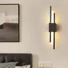 Lampada da parete moderna e minimalista lunga camera da letto a LED da comodino in acrilico leggero in alluminio El scala corridoio sfondo Sconce