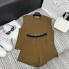 Summer Women's Sleeveless Short Sleeve Shorts Casual Fashion Suit, Acrylic Fabric Soft and Comfortable, Loose Version of Leisure Fashion.