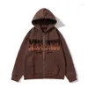Erkek Hoodies 2023 Spring Ins Trend hoodie y2k moda havlu işlemeli hırka fermuar artı polar çift sweatshirt ceket