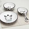 New Cute children's animal tableware set creative bowl plate cartoon fruit ceramic bowl tableware 4 pieces/sets ~