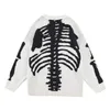 Männer Pullover Hip Hop Skeleton Oansatz Pullover Chinesische Mode Faul Preppy Casual Stil Gestrickte Kleidung Y2k High Street Paar herbst