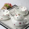 Tasses soucoupes tasse à café de luxe de qualité supérieure avec assiette service à thé britannique motif de fleurs bol de petit déjeuner de Style européen coréen chinois