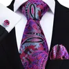 Bow Ties Fashion Märke Trevligt handgjorda 8cm Silk Tie Handkuchief Manschettknappar Set för män Slipsgrön Paisley Shirt Accessories Lover's Day