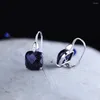 Boucles d'oreilles à tige KJJEAXCMY Boutique bijoux S925 en argent Sterling en gros mode dames à facettes grès bleu