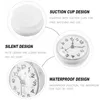 Wall Clocks Goblincore Room Decor Mirror Anti-fog Clock Silent Bathroom Waterproof Suction Cup White Plastic Office