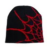 Beanie/Skull Caps Fashion Knitting Spider Web Design Cap Men Kvinnor Pullover Pile Cap Paragraf Kvalitet Beanie Y2K Warm Ins Wool Cold Cap 230724