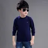 Men's Sweaters Kids Boys Spring Autumn Casual Knitted Sweater O-Neck Harmont Embroidery Cotton Long Sleeve Blaine