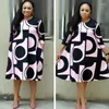 Casual Dresses Plus Size Dress 6xl 7xl 8xl Fashion Women's Zipper Pocket Digital Printing Round Neck Sleeve