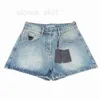Kvinnors shorts designer metall badge jean kvinnor hög midja jeans sommar sexiga korta byxor casual stil denim me1n