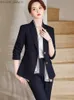 Women's Two Piece Pants Autumn and Winter Women's Jacket and Trouser Set Formal Green Navy Blue Women's Jacket Trouser Women's Business Workwear 2-piece Set Z230724