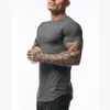 Men s T Shirts Gym Clothing Sports T Shirt Men Cotton Breathable Fitness Mens Short Sleeve T shirt Running Tshirt Summer Tight Tee homme 230724