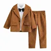 Pullover Dziecięcy odzież miękka, bawełniana ciepła crewneck solidna kurtka i łuk 7 kawałków męskiej odzieży zimowe Zestaw 4 sztuki Sweter męski Z230724