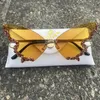 Solglasögon 2023 Fashion Bling Diamond Butterfly For Women Overzied Rimless Sun Glasses Ladies Y2K Eyewear NX