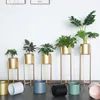 Novo estilo nórdico ouro ferro fundido interior metal jardim planta alta vaso de flores suporte de decoração