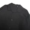 Mäns casual skjortor klassiska enkla svartvita två färger platt krage skjorta dubbel ficka fyrkantig stor