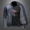 Vestes pour hommes printemps et automne décontracté personnalité Denim manteau hommes Baseball col veste motard