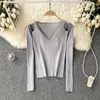 Women's Sweaters Autumn Pure Desire Wind Design Sense Niche Strapless Long-sleeved Lining Repair Body Thin Bottoming Knitted Sweater