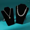 Jewelry Pouches 1 Pcs Velvet Portrait Neck Display Stand Foldable Necklace Rack Chain Hanger Counter Decoration Accessories