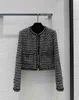 Giacche da donna Abbigliamento canale causale Giacca lunga vintage in tweed Top Cappotto Manica femminile Abito firmato da passerella